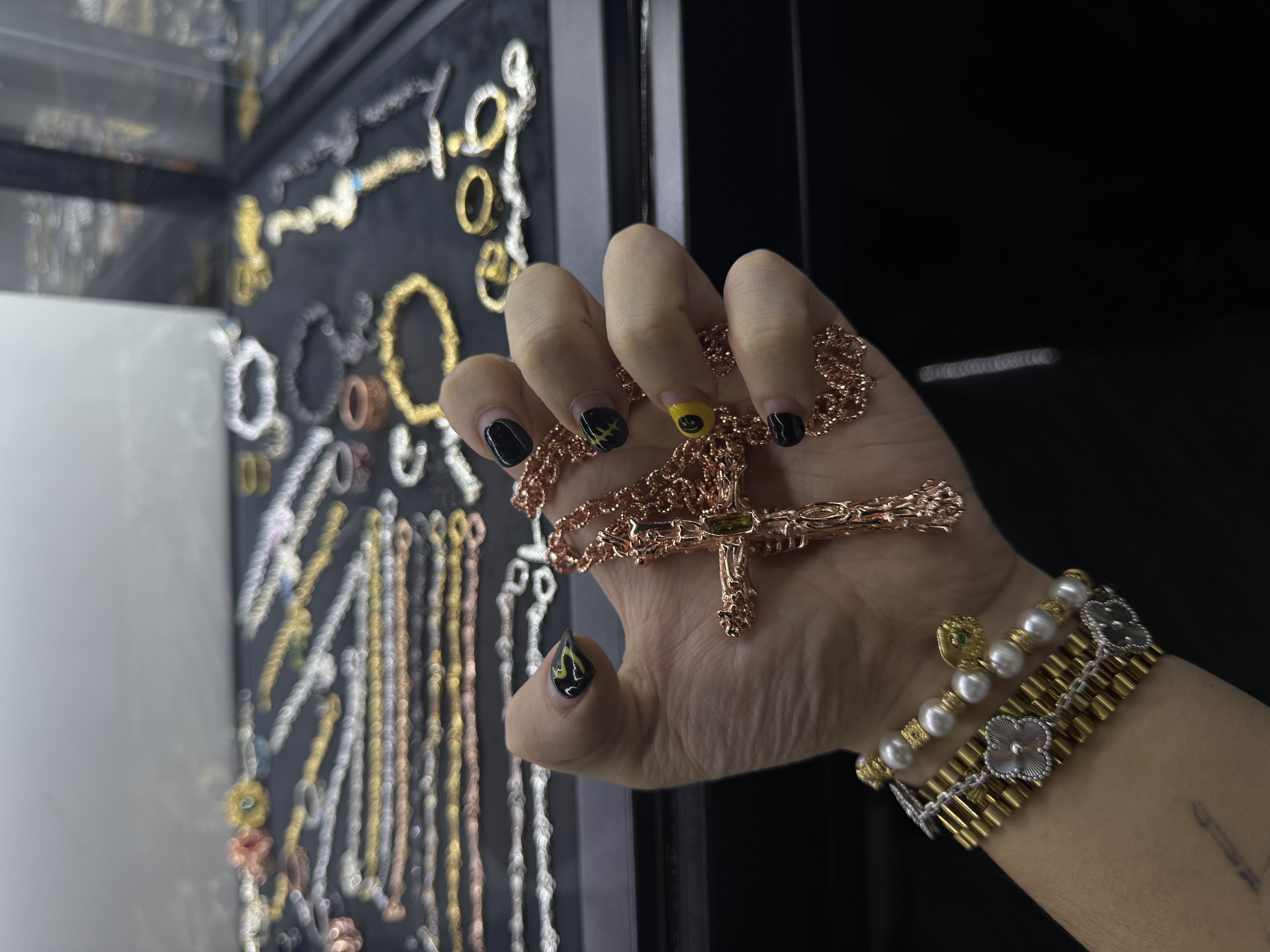 合金项链 【涅槃 血枚贪婪 项链】玫瑰十字黄锆项链国潮风发