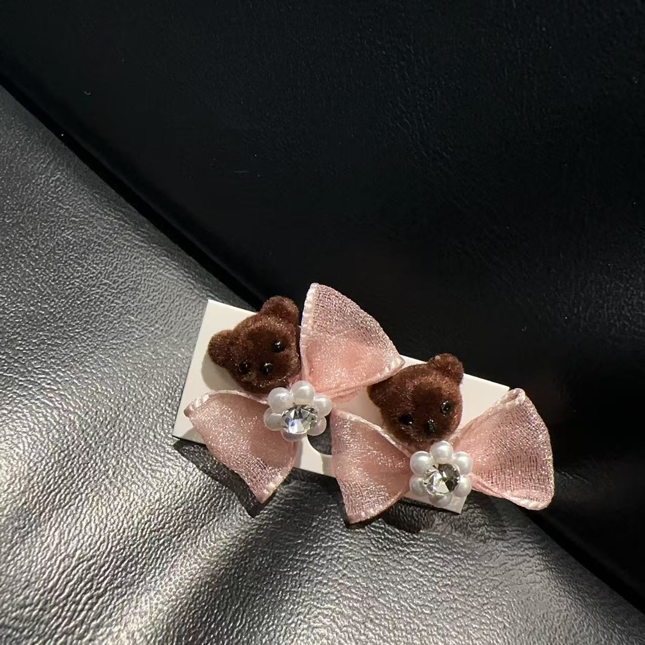 合金耳饰 韩国设计款小熊耳钉R9017