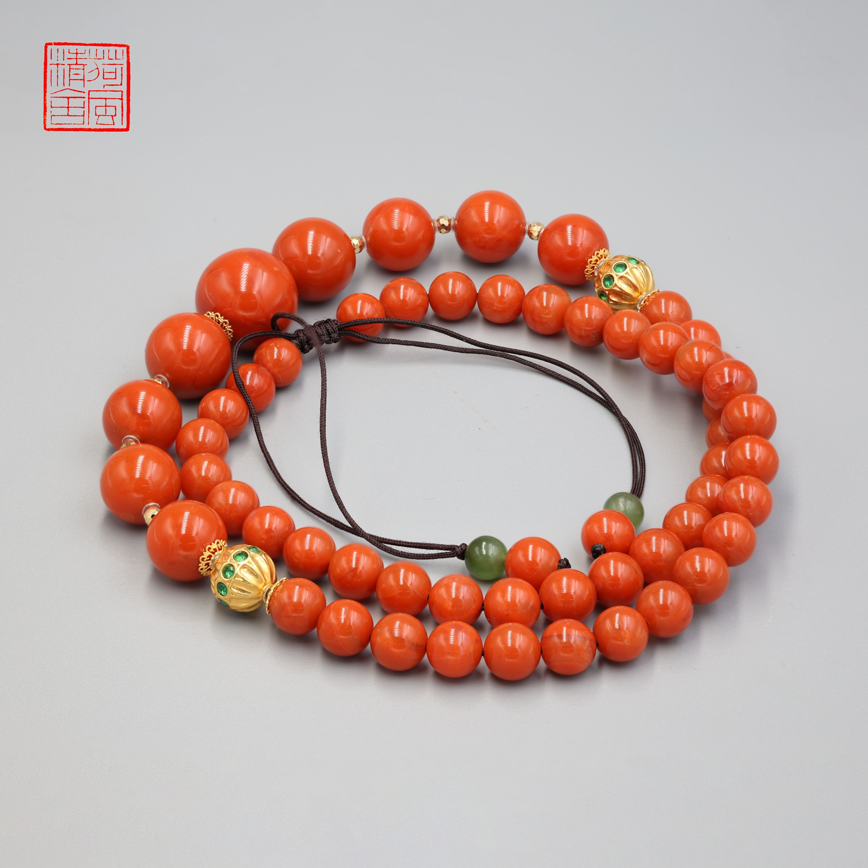 殿藏级南红 18K金DIY项链-可调节-THL024