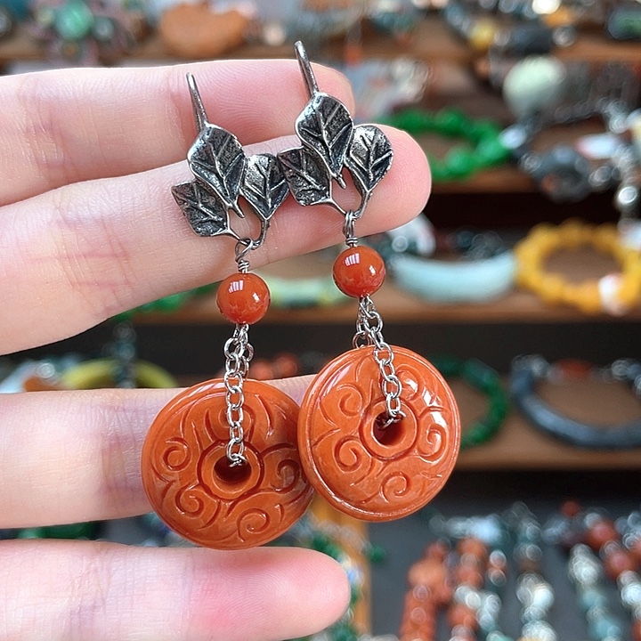 翡翠未镶嵌耳饰饰品