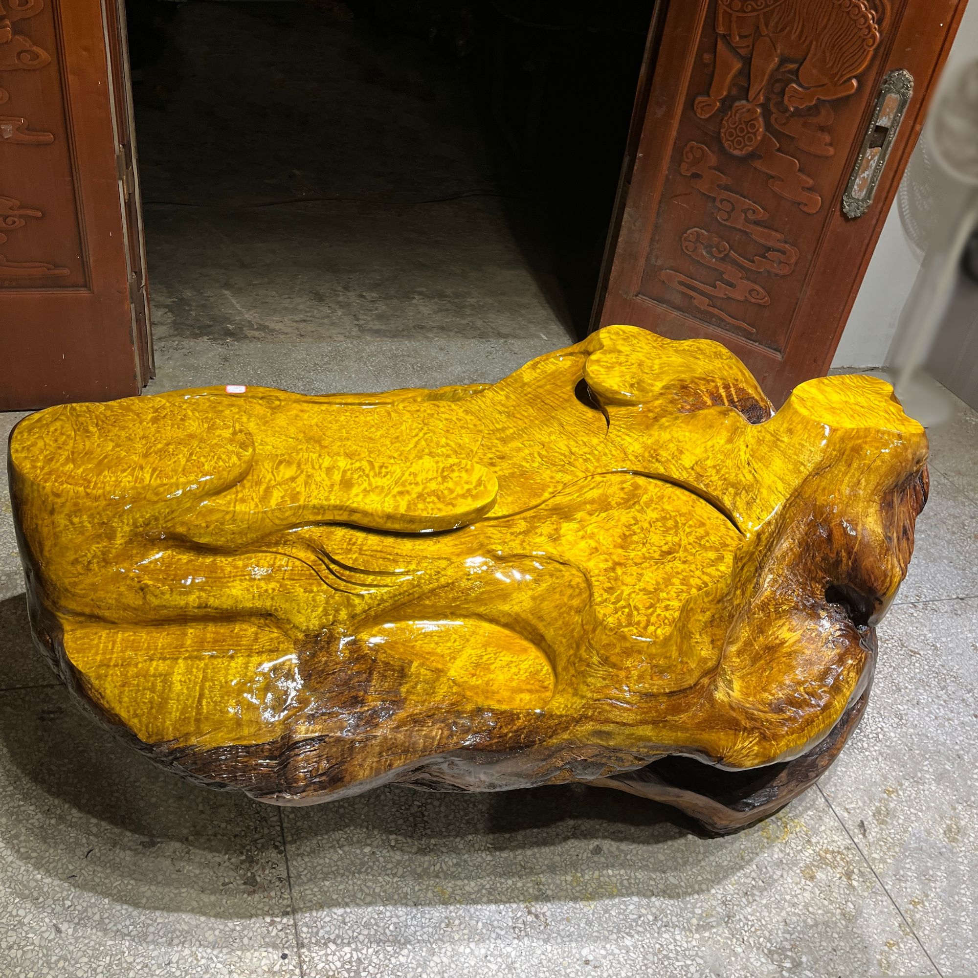 166-113-78 缅甸黄金樟根雕实木茶桌 黄金樟茶台 茶几 茶艺桌茶案