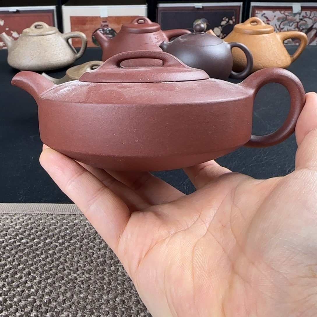 茶壶紫砂微瑕扁石