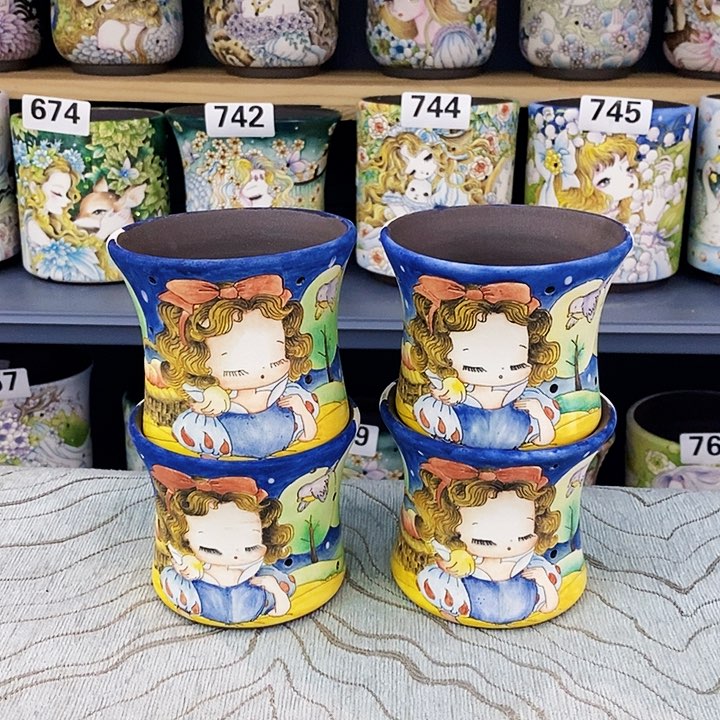 红陶景德镇陶瓷学院多彩花盆