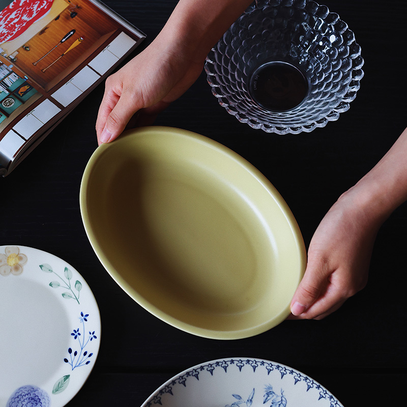 【瑕疵】Camus say拾秋系列-9.4英寸椭圆小盘 24×17.5×4.2cm