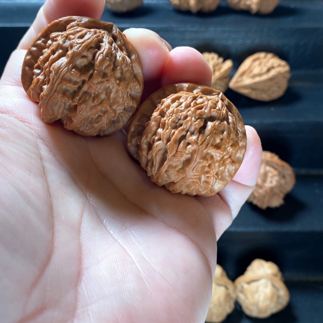 桃核把件原生态山地白狮子41微修