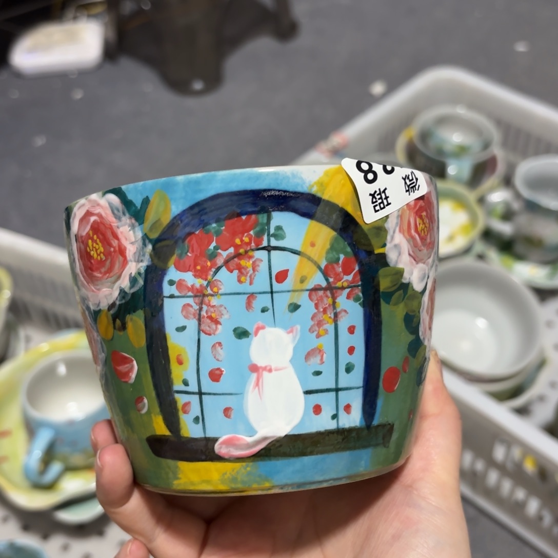景德镇手绘高温釉下彩陶瓷茶具