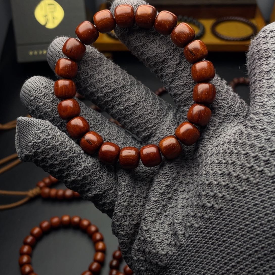 幺***六手串/手链小叶紫檀树头老料精工无胶膜老型珠