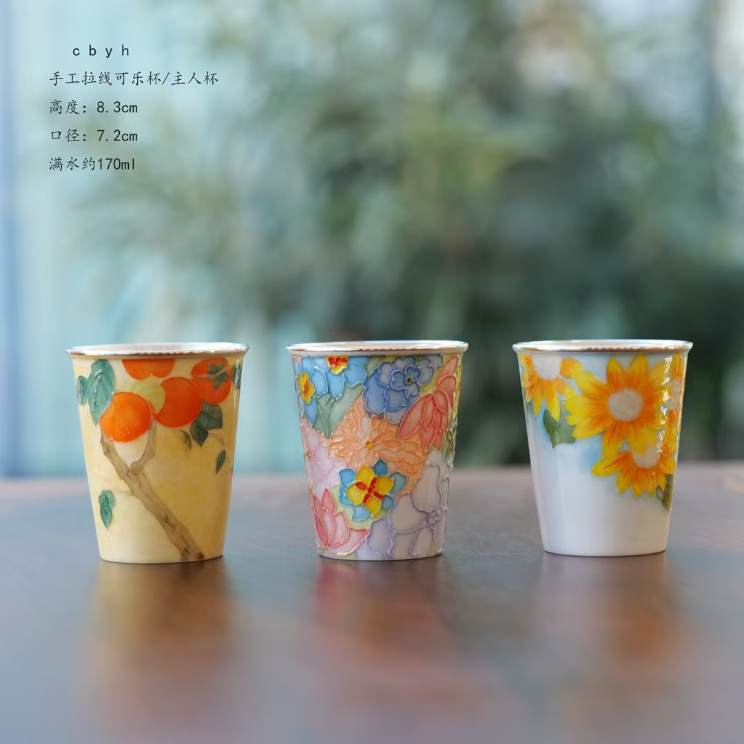 鹤庆手工打造瓷包银主人杯