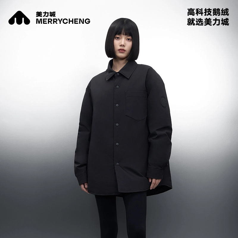 美力城白鹅绒服休闲户外舒适保暖时尚拒水三防冲锋外套羽绒服Y306