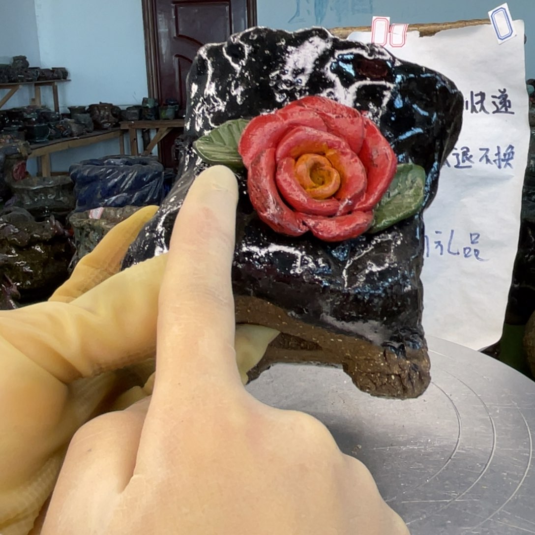 红陶粗砂陶瓷花盆瑕疵价