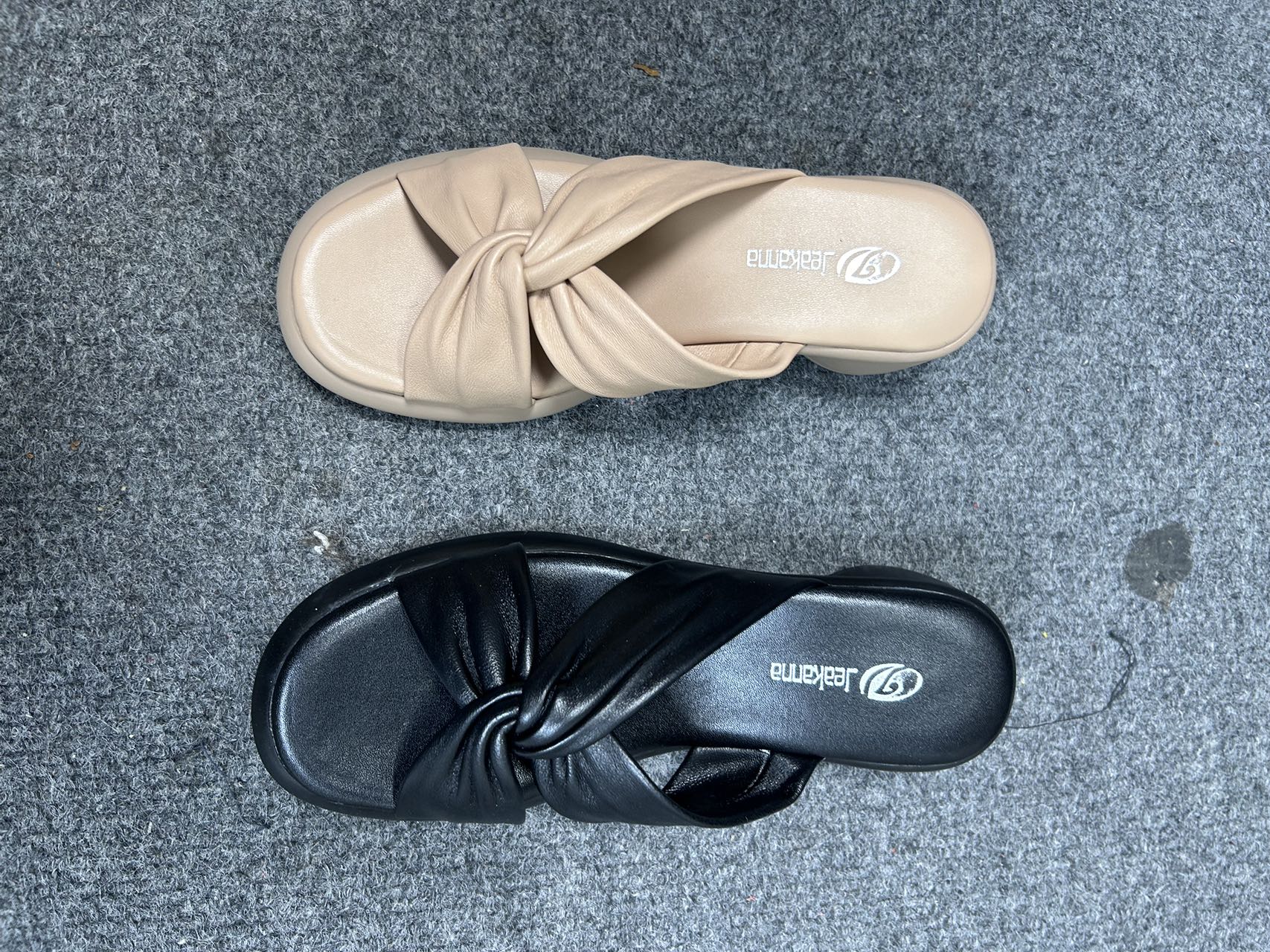 编织尖头包头凉鞋一脚蹬时装凉鞋凉拖鞋半拖粗跟凉鞋