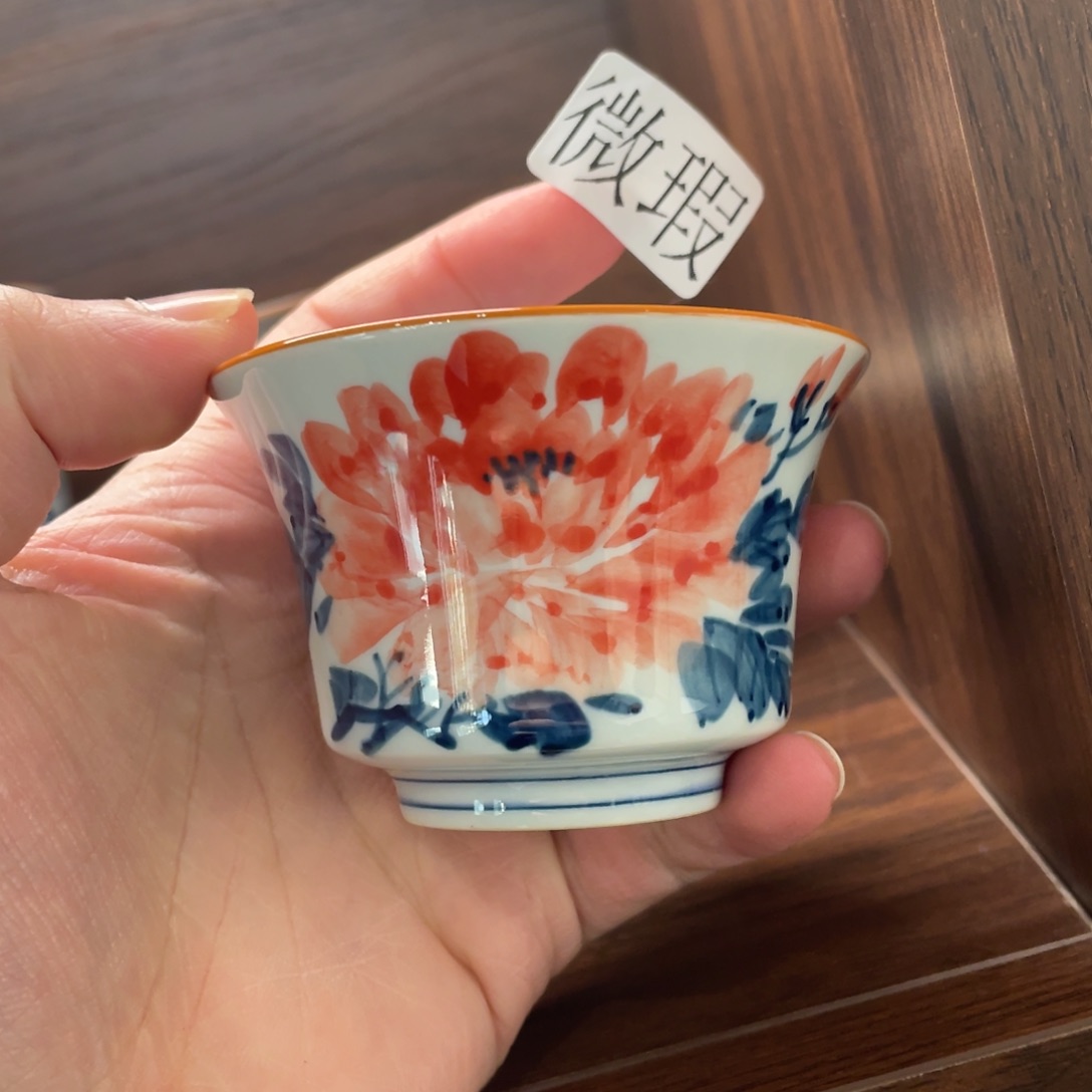 釉下手绘茶具微瑕