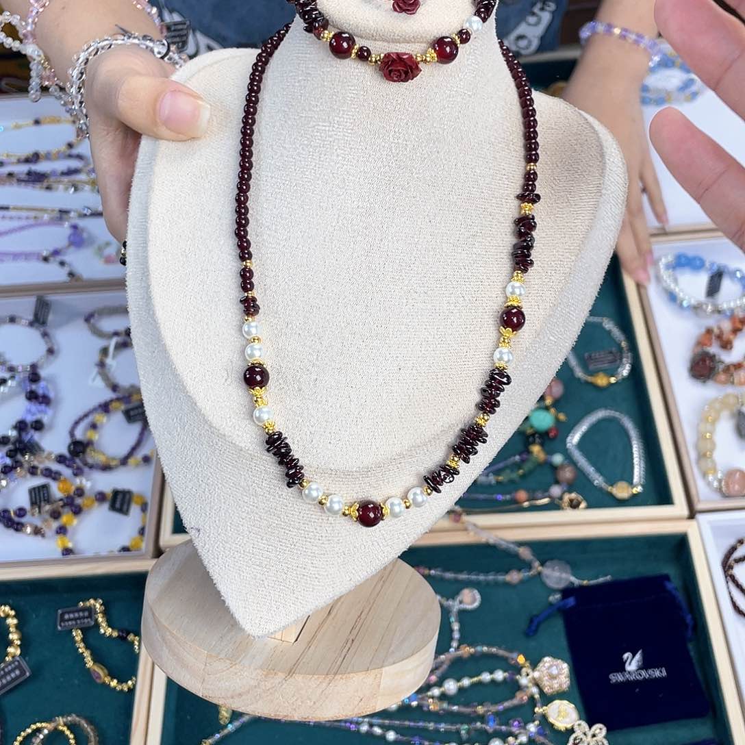 水晶手链银S925镀金镶嵌