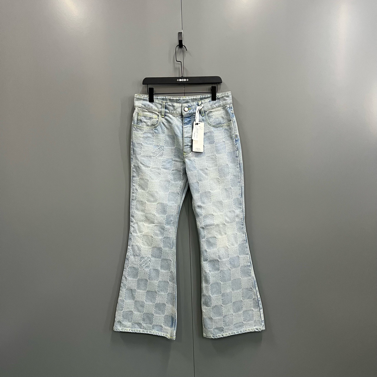 【XP】Louis Vuitton lv 格子印花微喇牛仔裤 31码/95新/bc010810