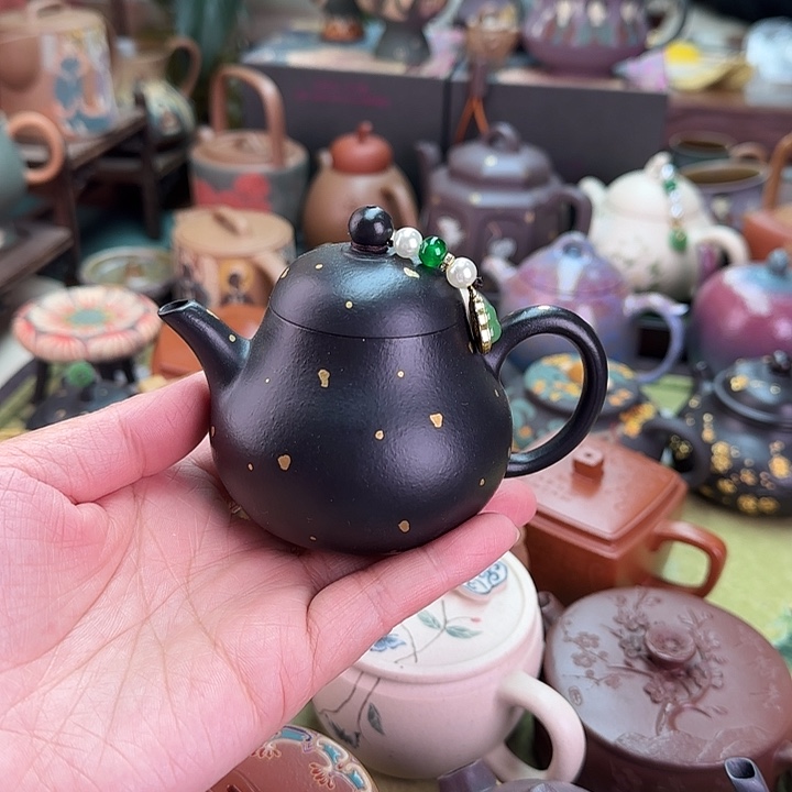茶壶紫砂洒金高梨