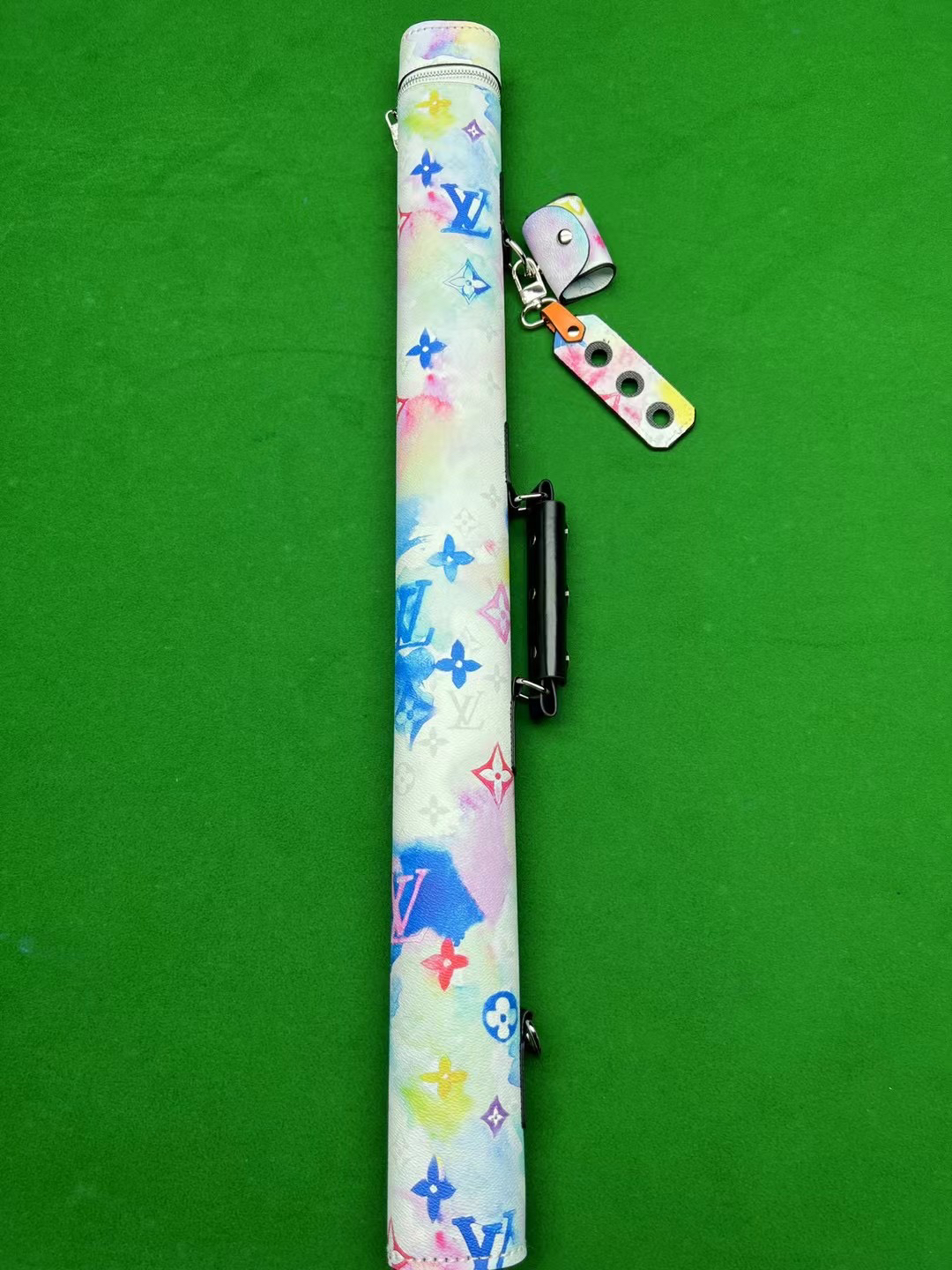 手工皮质台球杆包两孔设计大容量便携杆桶