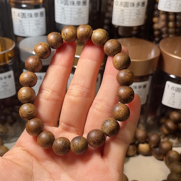 沉香碎屑沉香1.0圆珠单圈