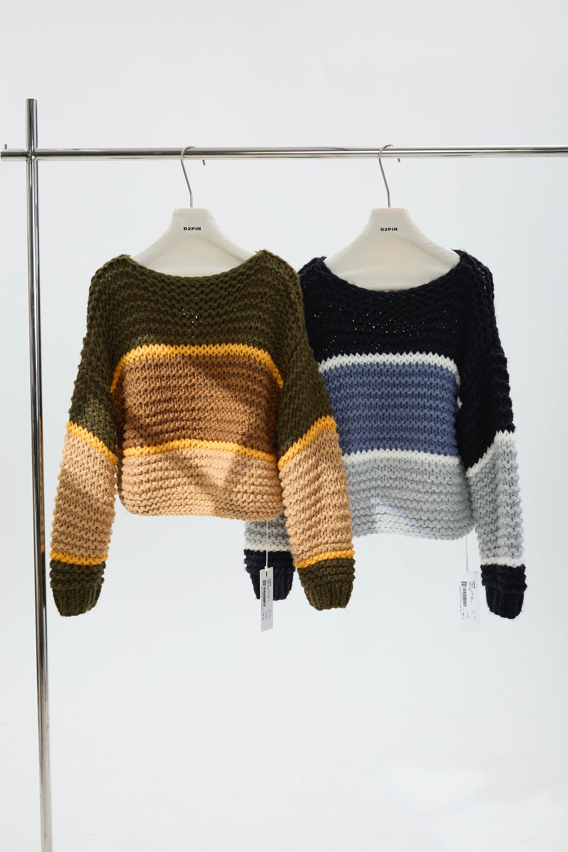 HTT小众设计感原创百搭拼接显瘦毛衣上衣5519162