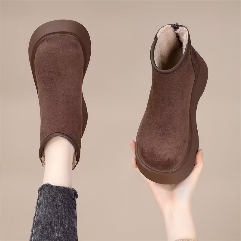 【品牌处理】保暖女冬季马丁靴搭小脚裤的靴子圆头女靴时尚休闲168