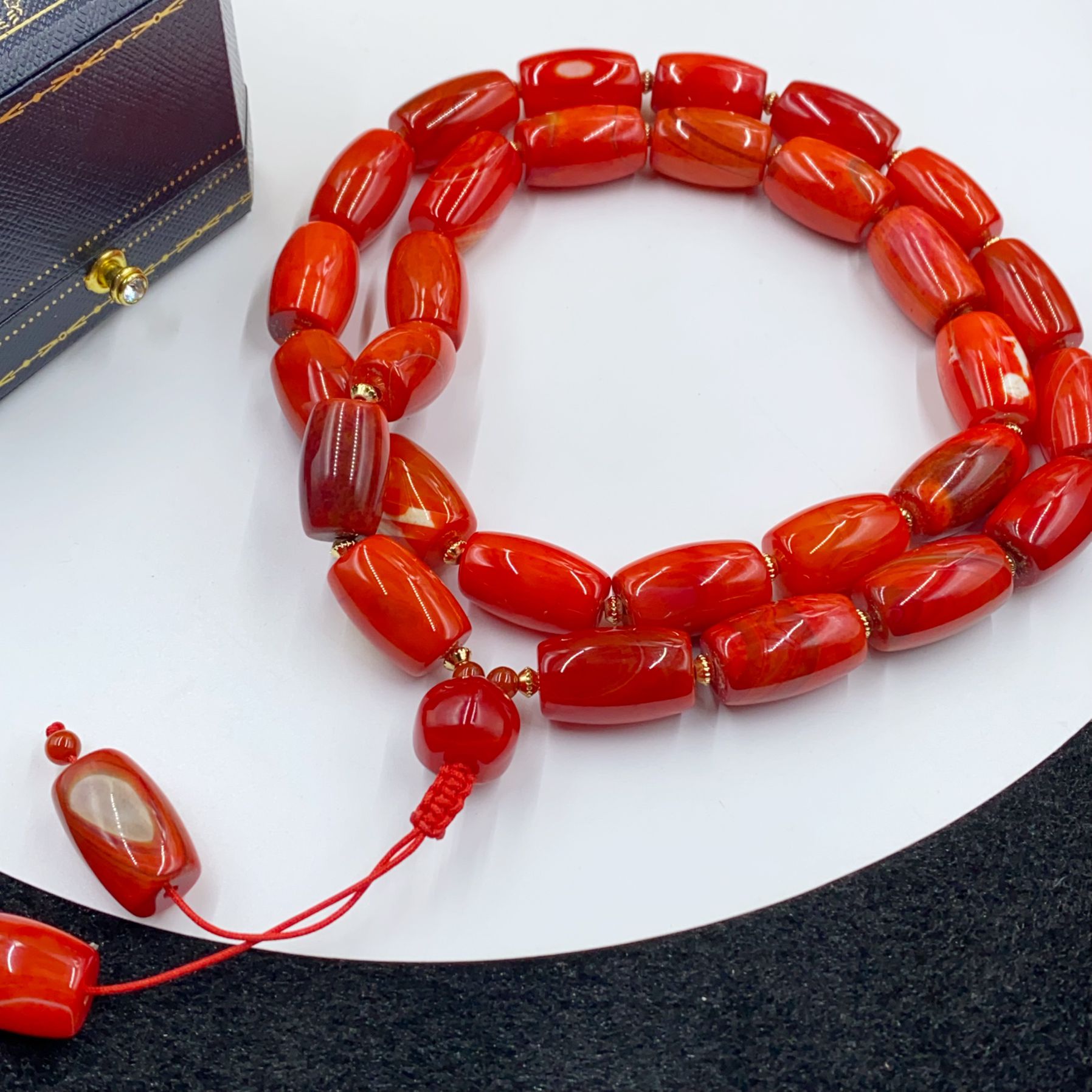 4156  红色桶珠项链多样性发货