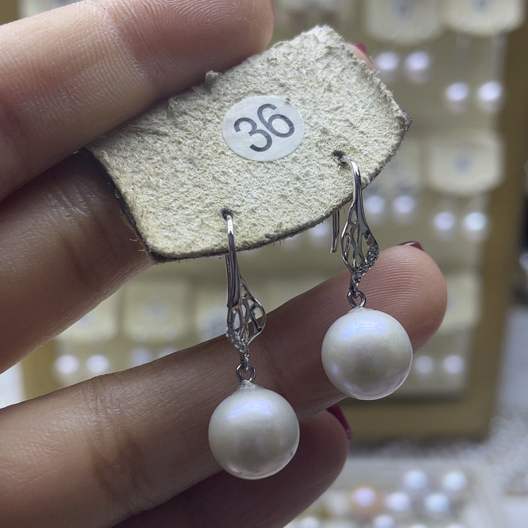淡水珍珠耳饰银S925镶嵌