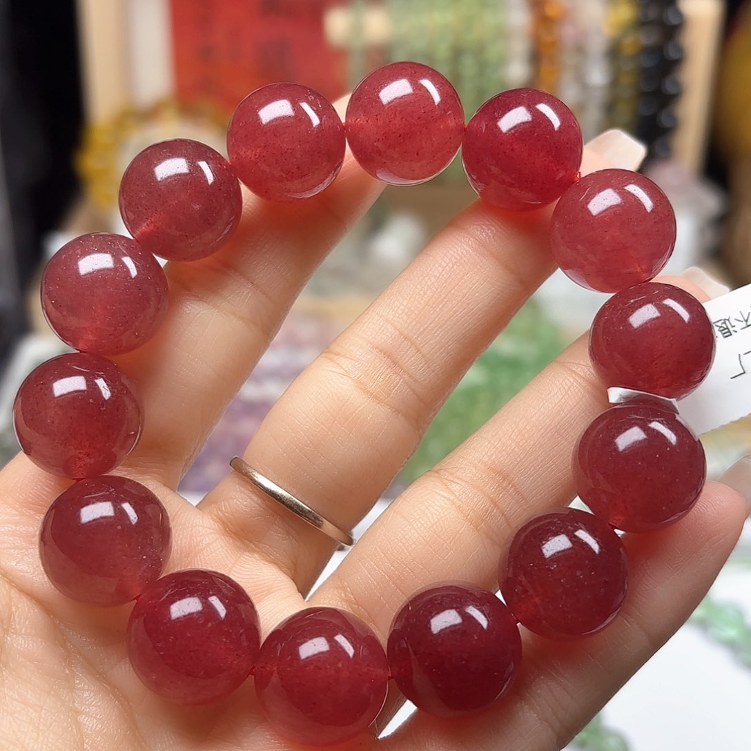 水晶手链未镶嵌草莓晶15.7