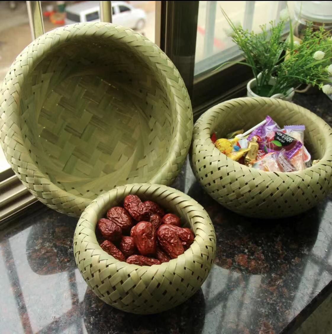 鸟巢深口无竹节 零食 水果 馒头 收纳筐