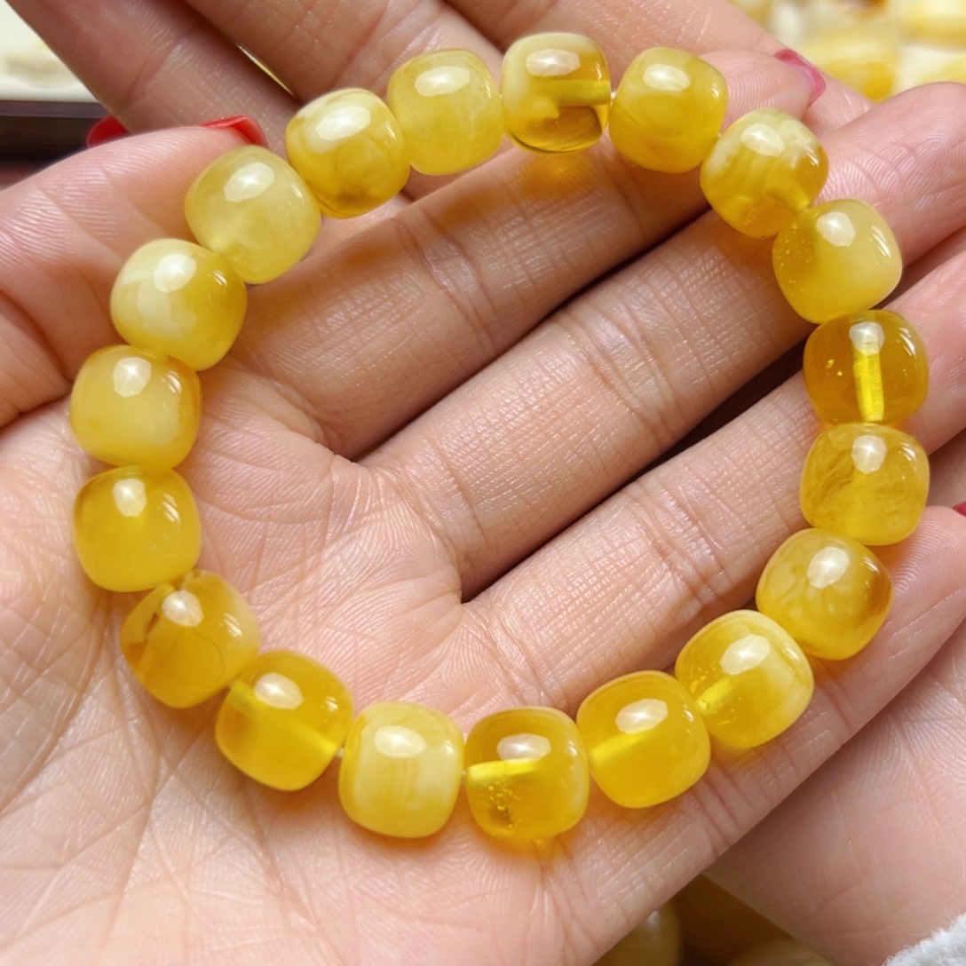 琥珀裸石未镶嵌12mm老型单圈