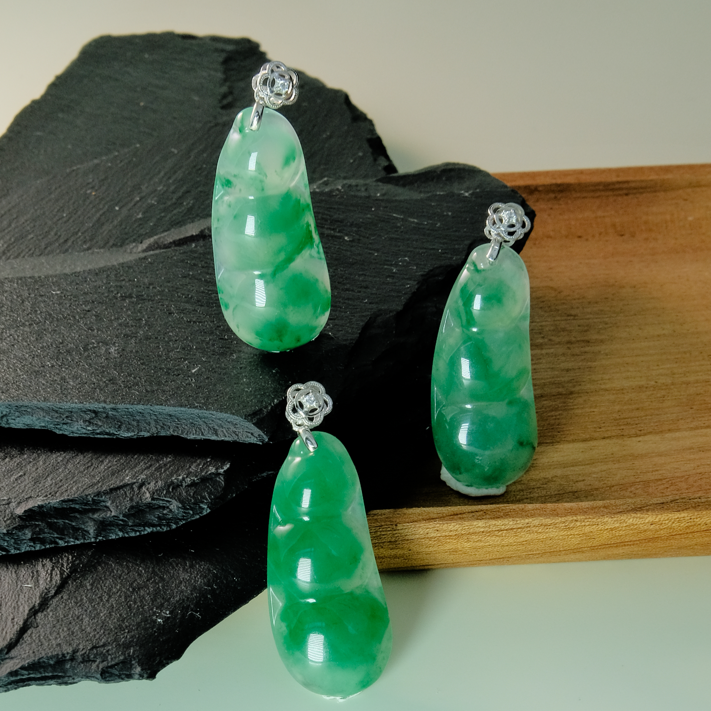 非洲翠福豆吊坠-多样性发其一-y2349-s925镶嵌