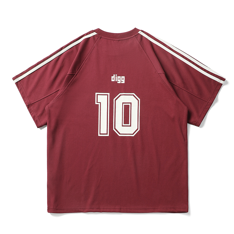 美式街头复古宽松圆领数字印花球衣T恤上衣MX-507