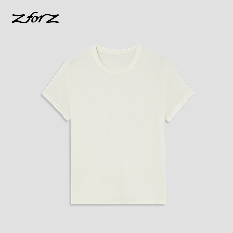 Z For Z 凝脂 夏日羊毛羊绒莱赛尔精纺圆领T恤25年新ZZ2EMWTA009