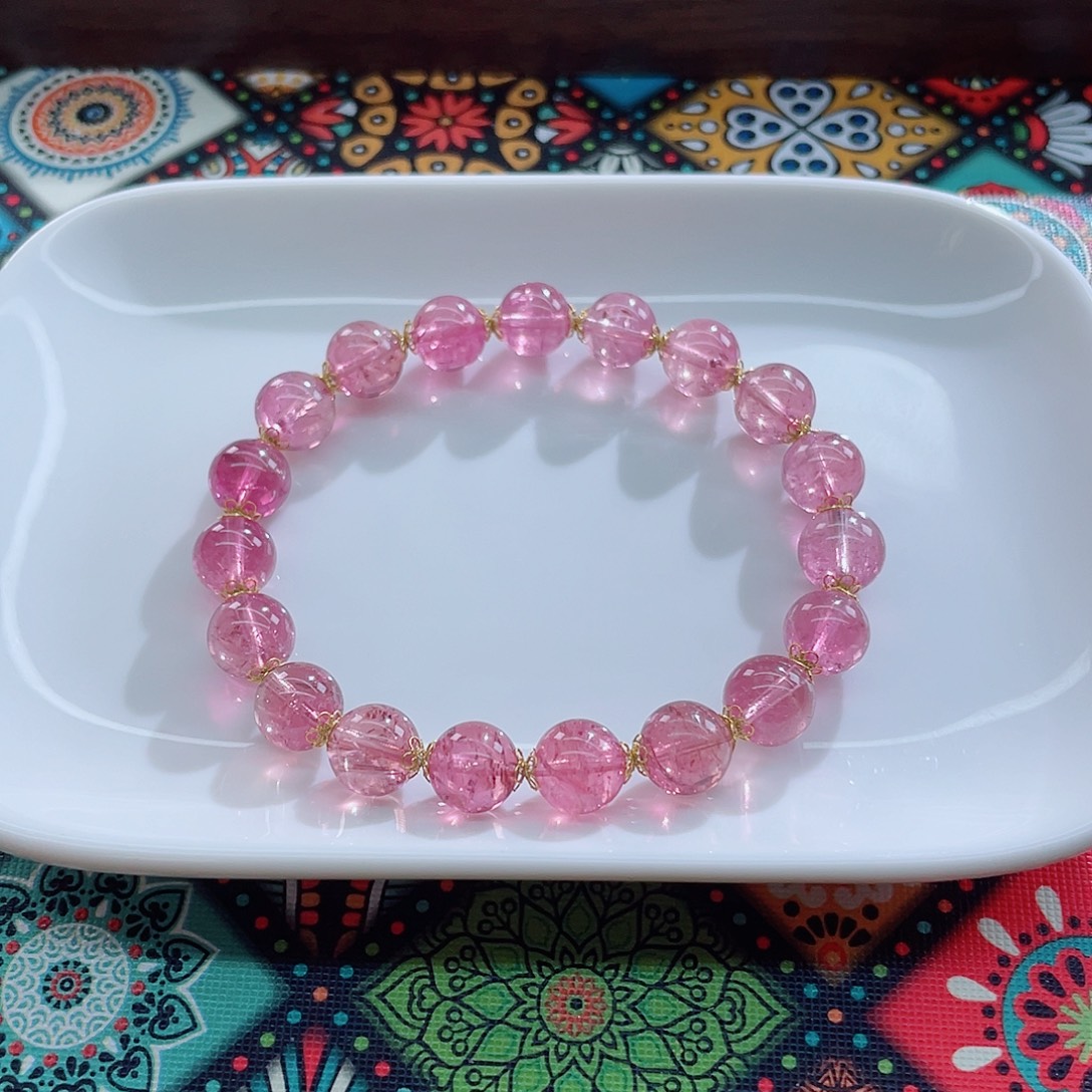 碧玺未镶嵌手链9mm左右