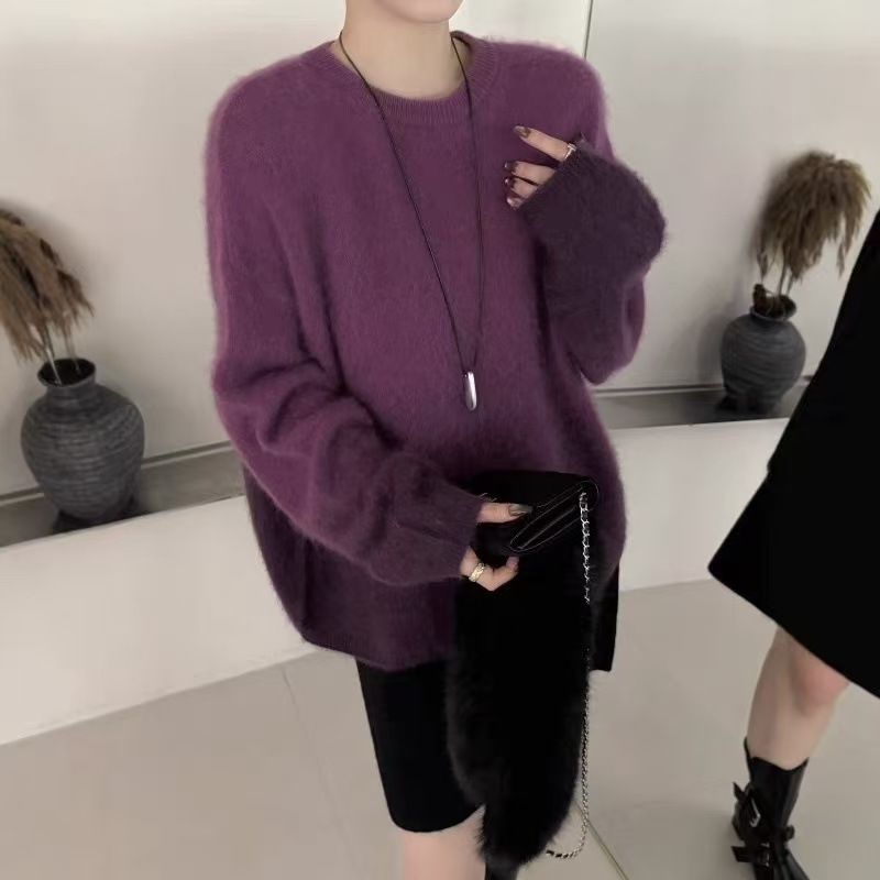 【鑫绒毛衣】针织保暖女森系厚款毛针织衫韩版圆领套头Y000-A285