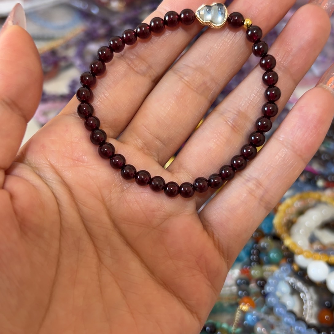 水晶手链未镶嵌紫牙乌石榴石5