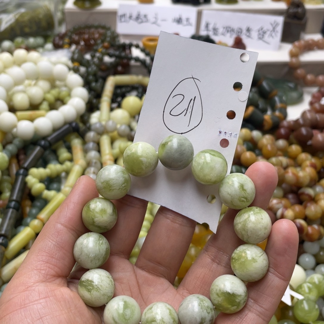 蛇纹石玉手链未镶嵌