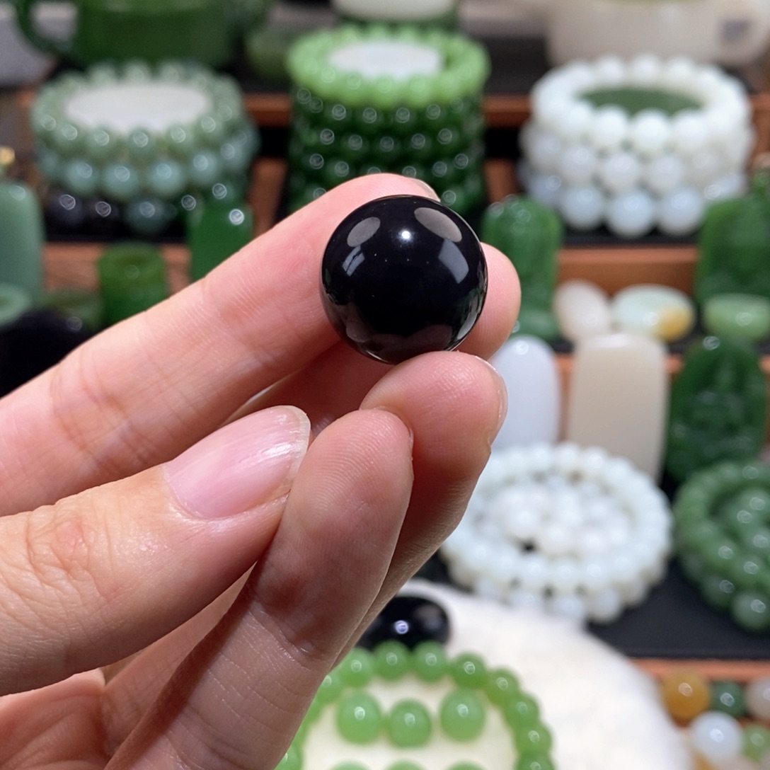 和田玉单珠未镶嵌卡18帝王紫