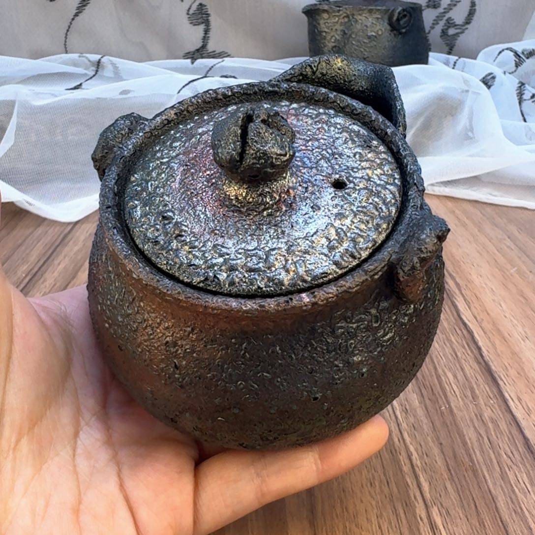 荥经黑砂炸福利窑彩宝瓶48