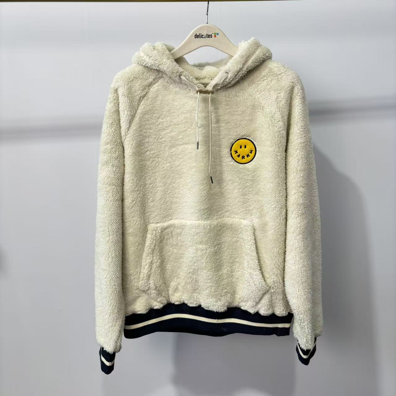 MM 韩系男款象牙色绒面厚款休闲连帽长袖卫衣 MDIBI86900 86900