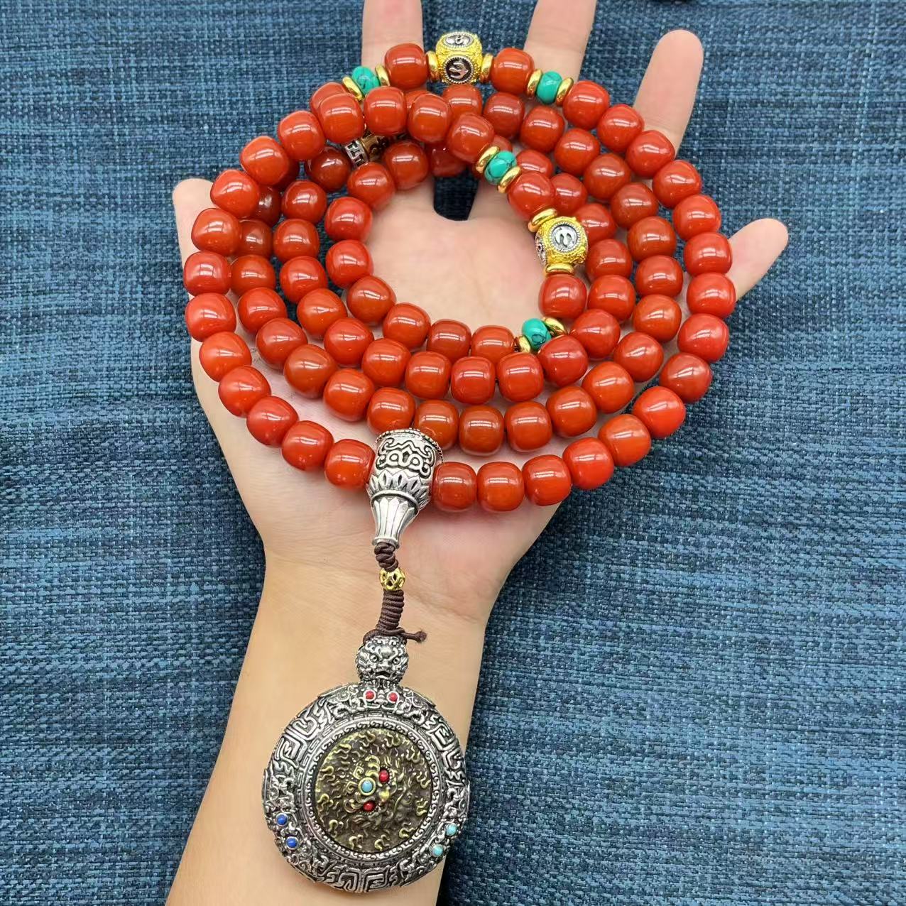 A3 菩提老型珠带度母多圈脖挂卡10*11   1716 （配A3礼盒套装）