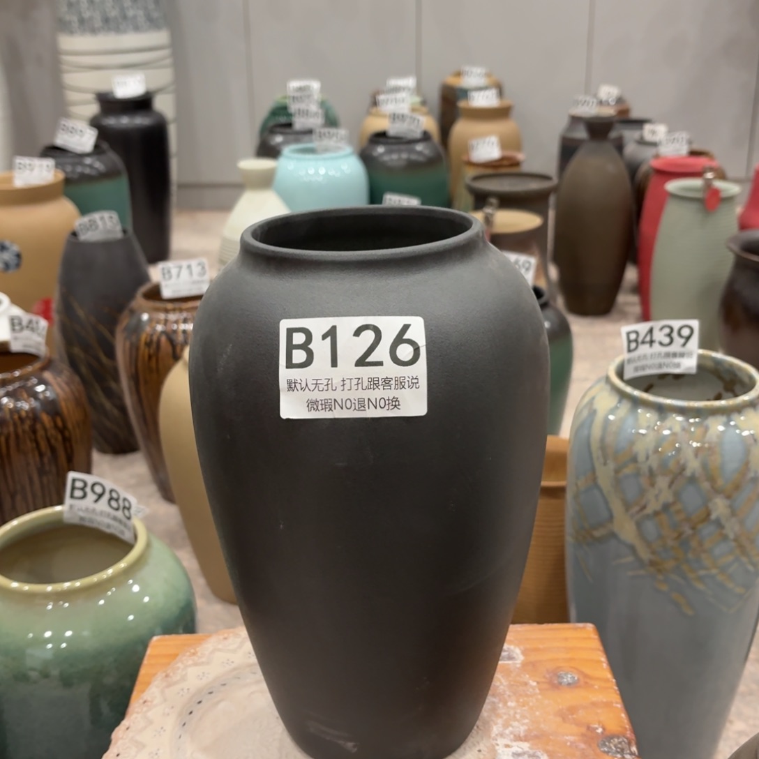 摆件瑕疵126 景德镇陶瓷花瓶高27口9.5