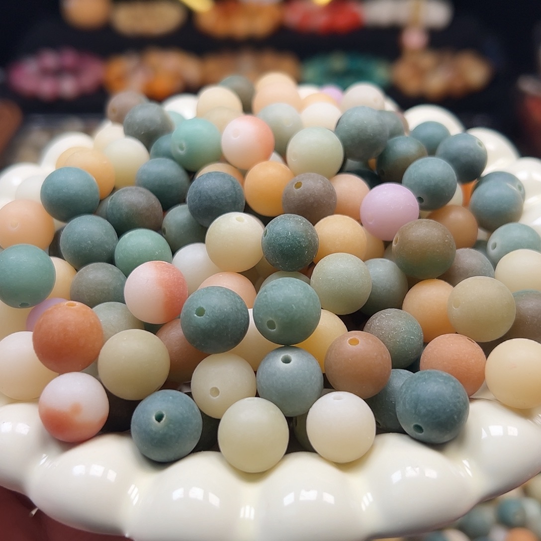 手串菩提根/象牙果微瑕卡12左右多宝磨沙圆200颗