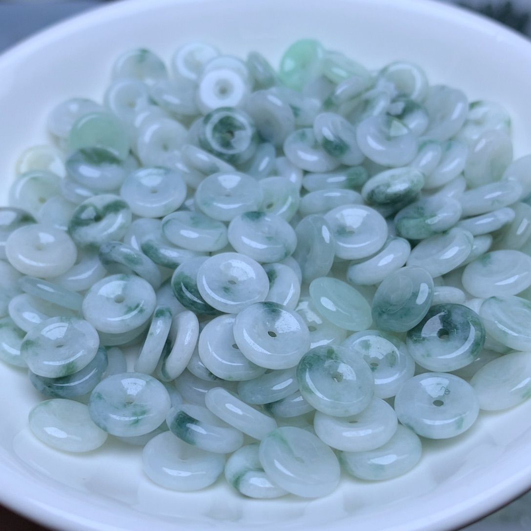 【闪购商品】翡翠手链未镶嵌卡9冰飘花平安扣20个