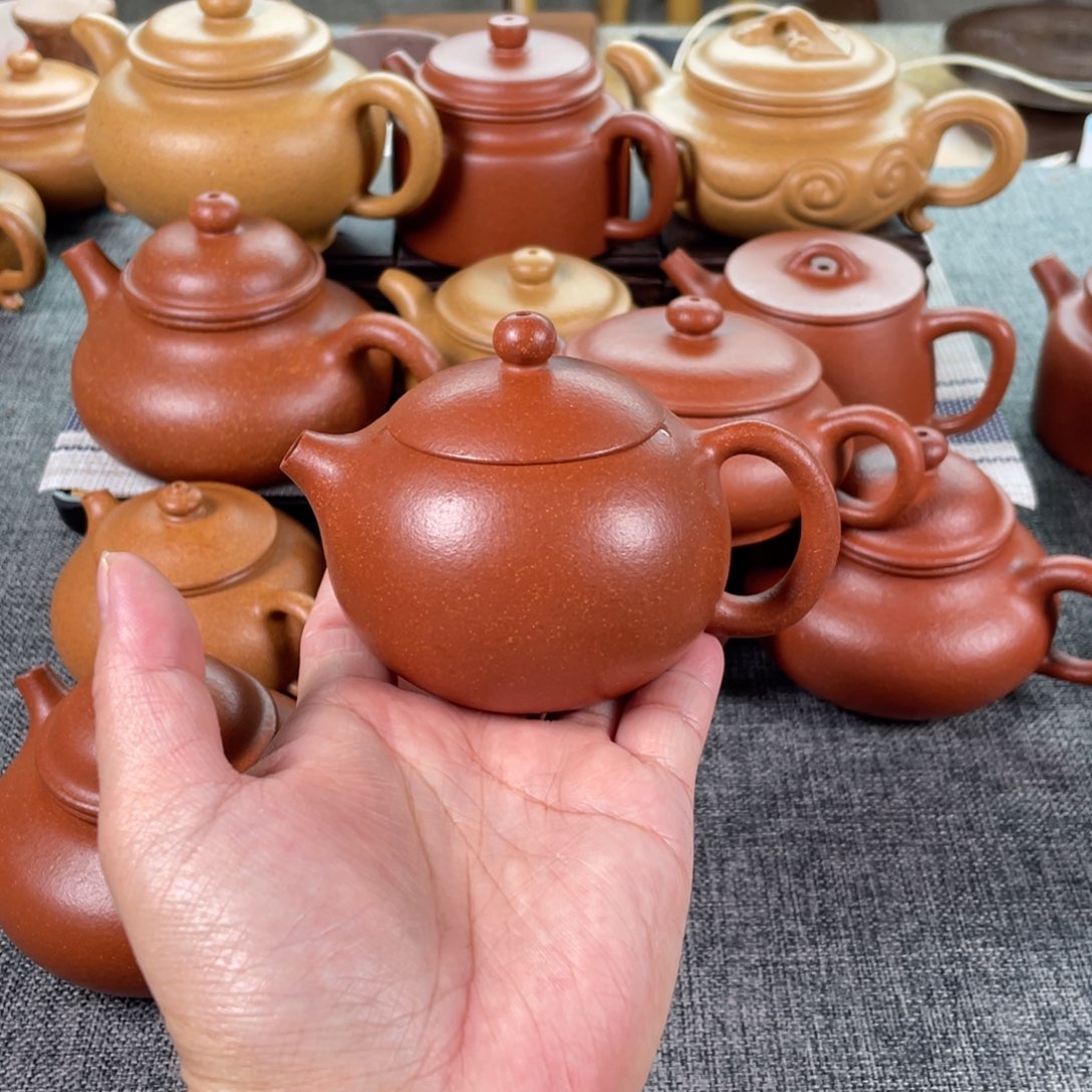 紫砂茶壶红降坡西施全手40目140