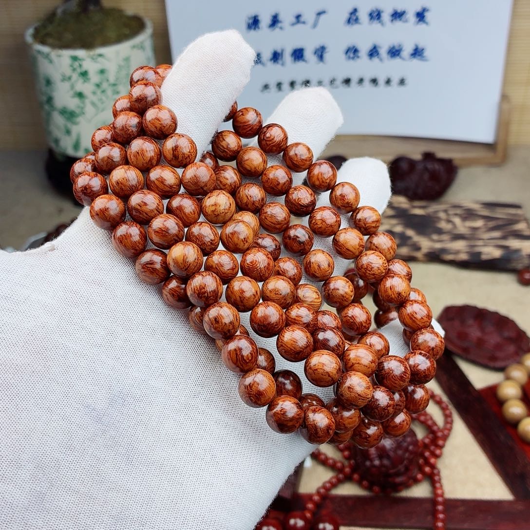 一***心檀香紫檀（小叶紫檀）手串/手链10红降花梨公黄油108颗