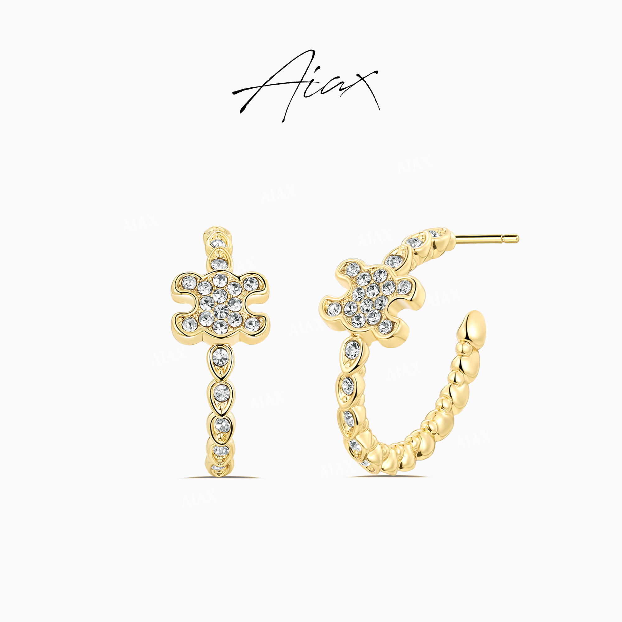 AIAX 镀K金 法式时尚简约经典凯旋门小众时尚气质耳环TSL1129