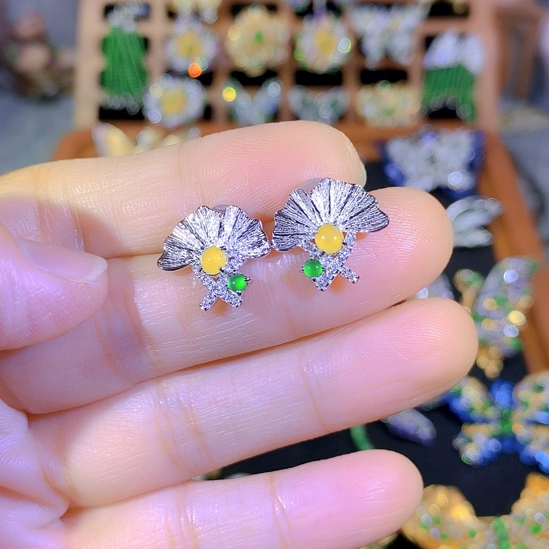 吊坠(不含链)银S925镶嵌翡翠