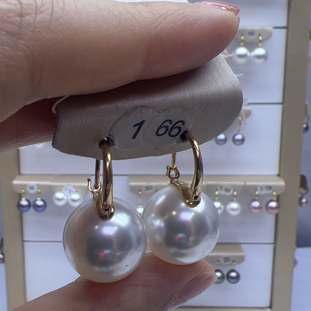 淡水珍珠耳饰18K金镶嵌