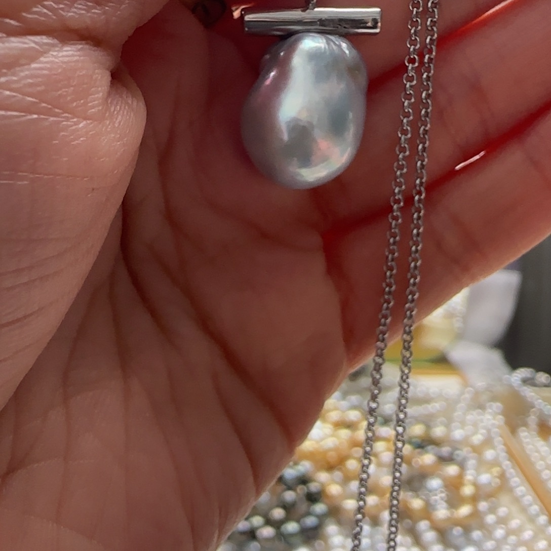 海水珍珠颈饰银S925镶嵌