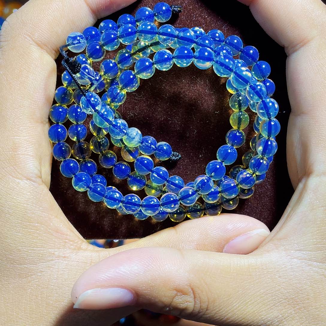 蓝珀裸石未镶嵌异色珀6加108毕业品质