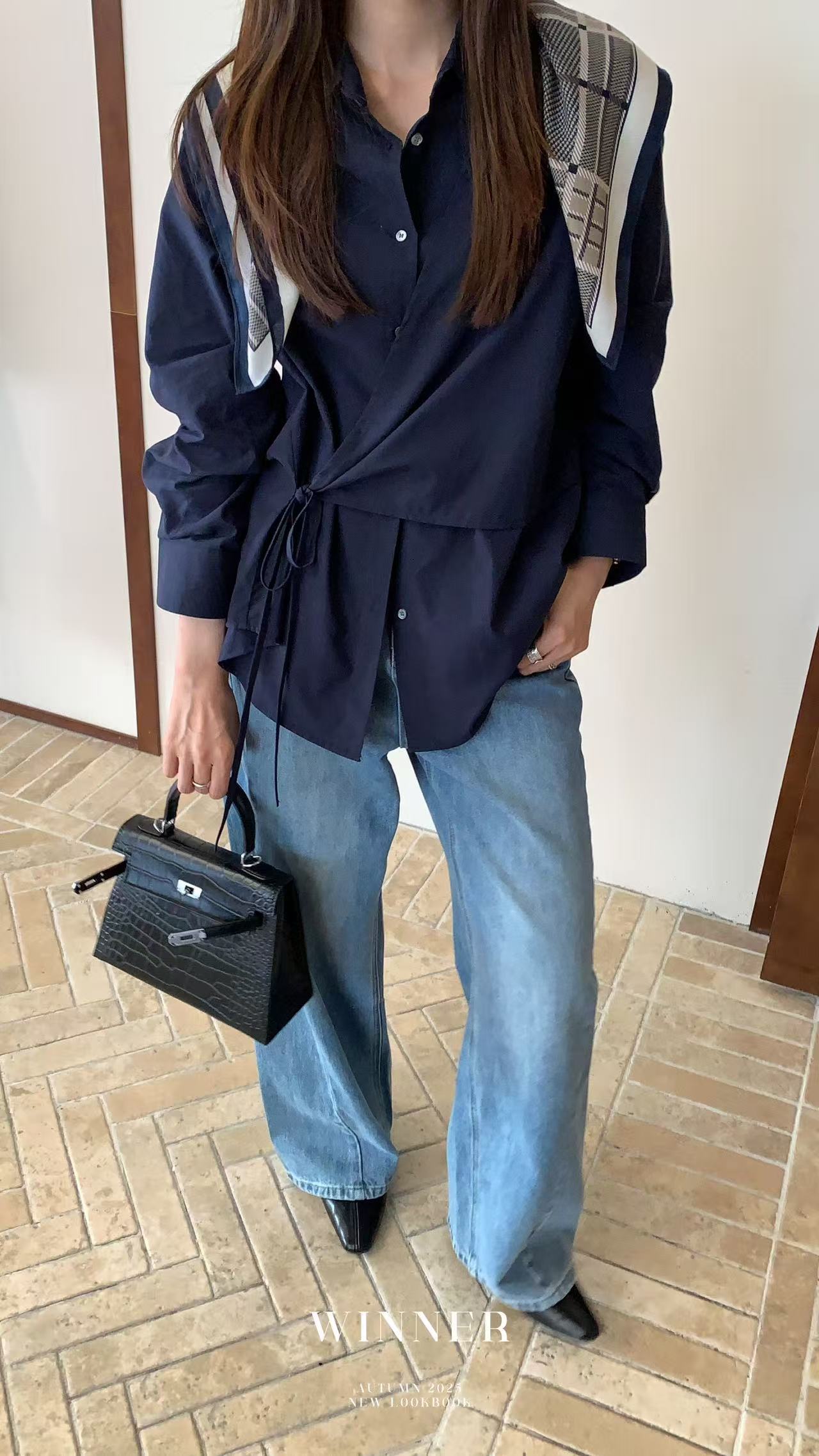 W 8086  韩系简约时尚气质款衬衫上衣  w